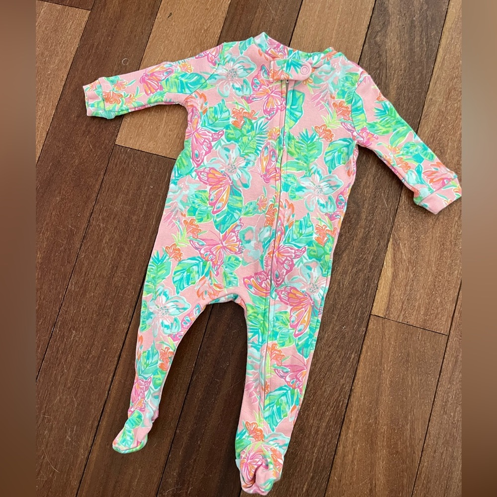 Lilly Pulitzer Onesie/Footie 0-3 months (butterfly print)